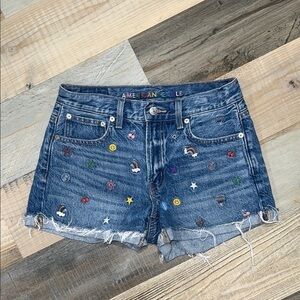 American Eagle embroidered Jean Shorts